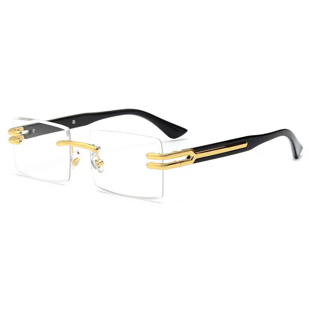 HBK Frameless trendy sunglasses 2023 luxury rectangle rimless sunglasses men women