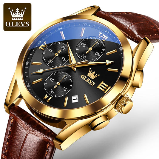 olevs 2872 New Hot factory Fashion Custom Logo Business high-grade Classic Tourbillon Leather Waterproof Men's Quartz watches