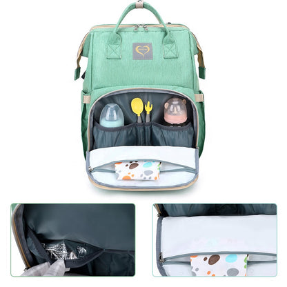 Diaper Bags with Crib Maternity Backpack with Changing Station Mattress Baby Essential Babi Bed Outdoor Travel Products