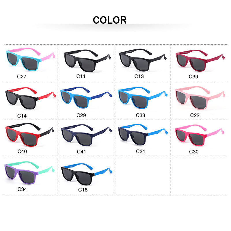 Kids Sunglasses Silicone Polarized Eyewear Fashion Outdoor Children's Sun Glasses UV400 Protection Boy Girl Cute Vintage ET8249