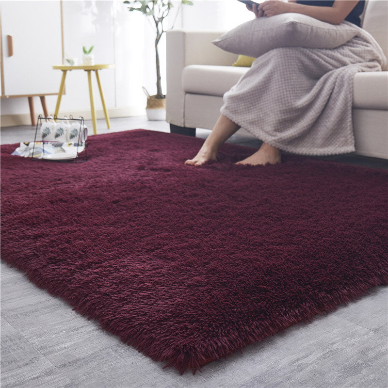 brown tie-dye plush soft living room sofa relax shaggy rug carpet