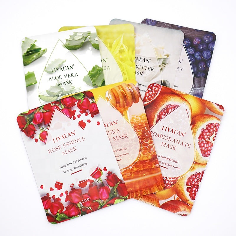 Beauty Mascarillasl Facial Skin Oil Control Whitening Face Skin Care Sheet Mask 7PCS Natural Plant Fruit Facial Mask