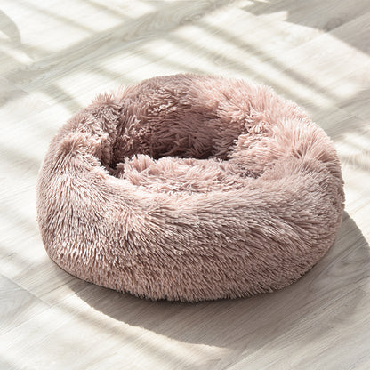 Pet Cats and Dogs Luxury Donut Bed Warm Soothing Joints Deepen Sleeping fluffy dog bed