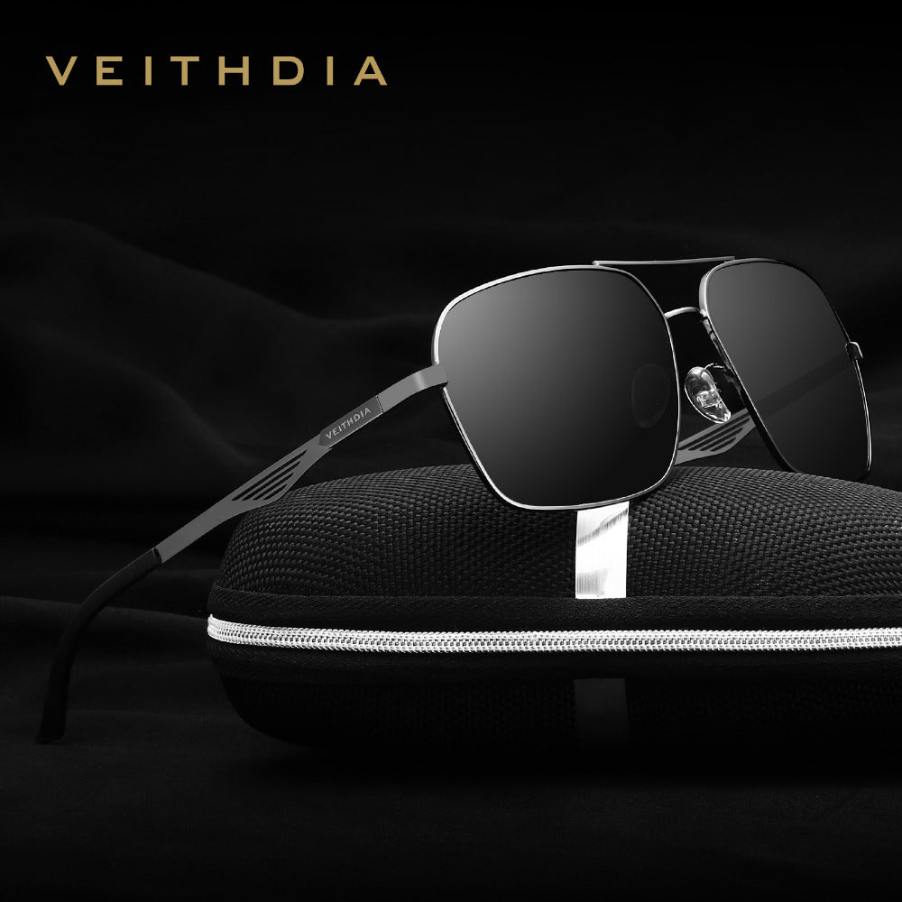 VEITHDIA Brand Vintage Sunglasses Men Square Polarized Sunglasses Eyewear Accessories Male Sun Glasses For Men 2495