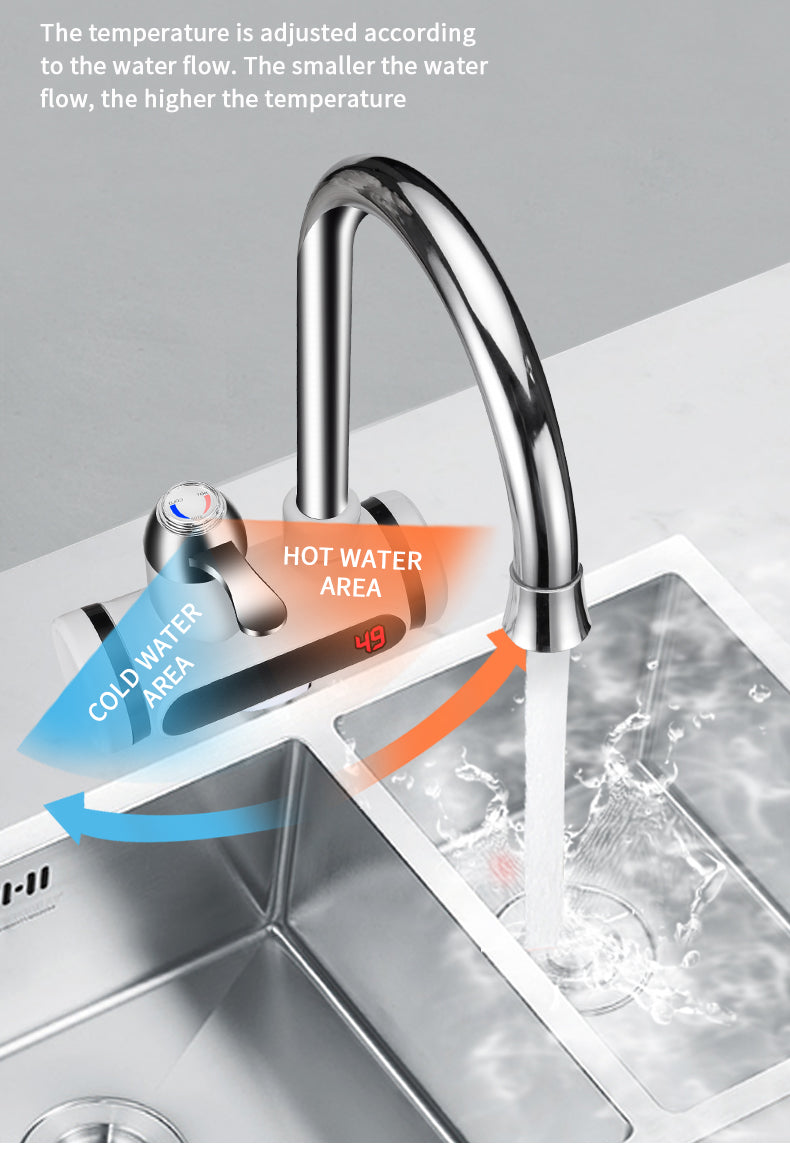 Kitchen Electric Water Tap Water Heater Temperature Display Cold Heating Faucet Hot Water Faucet Heater