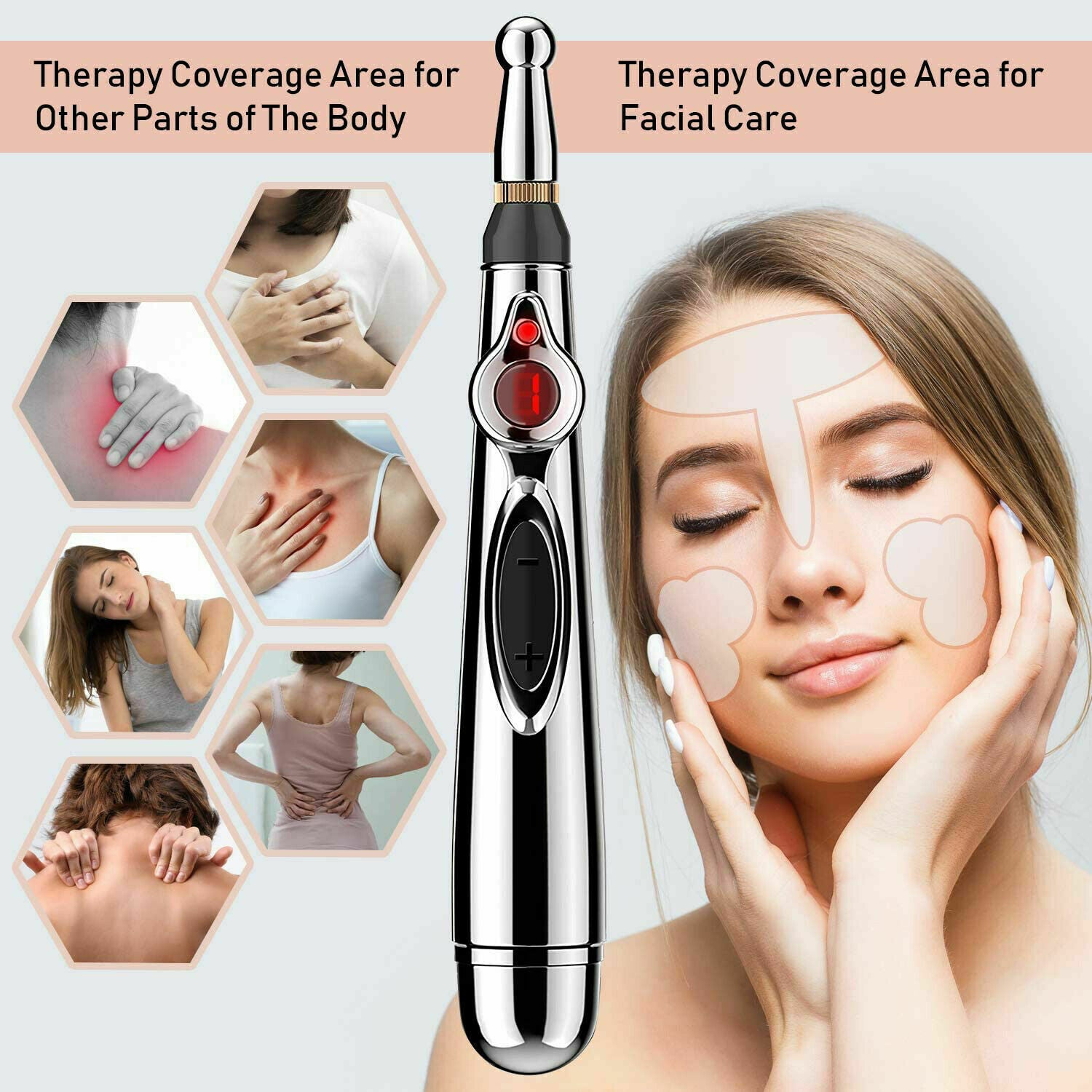 9 Gears Electronic Acupuncture Pen Pain Relif Therapy Massage Pen Meridian Health Care Neck Massage Body Relax Therapy Acupuncture Electronic Pen Meridian Energy Heal Massage Pain Relief